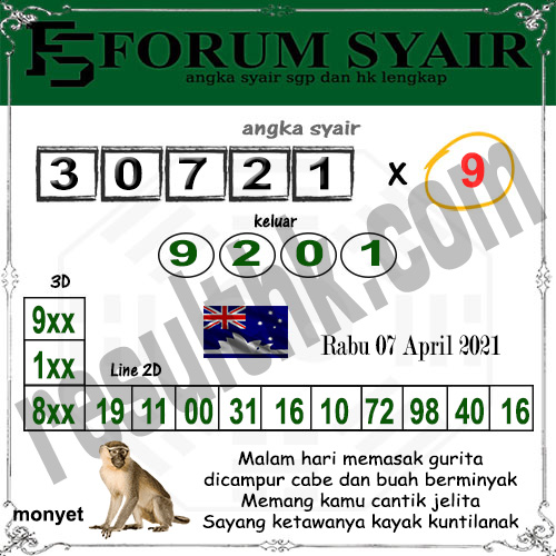 Forum syair Sidney Rabu 07 April 2021